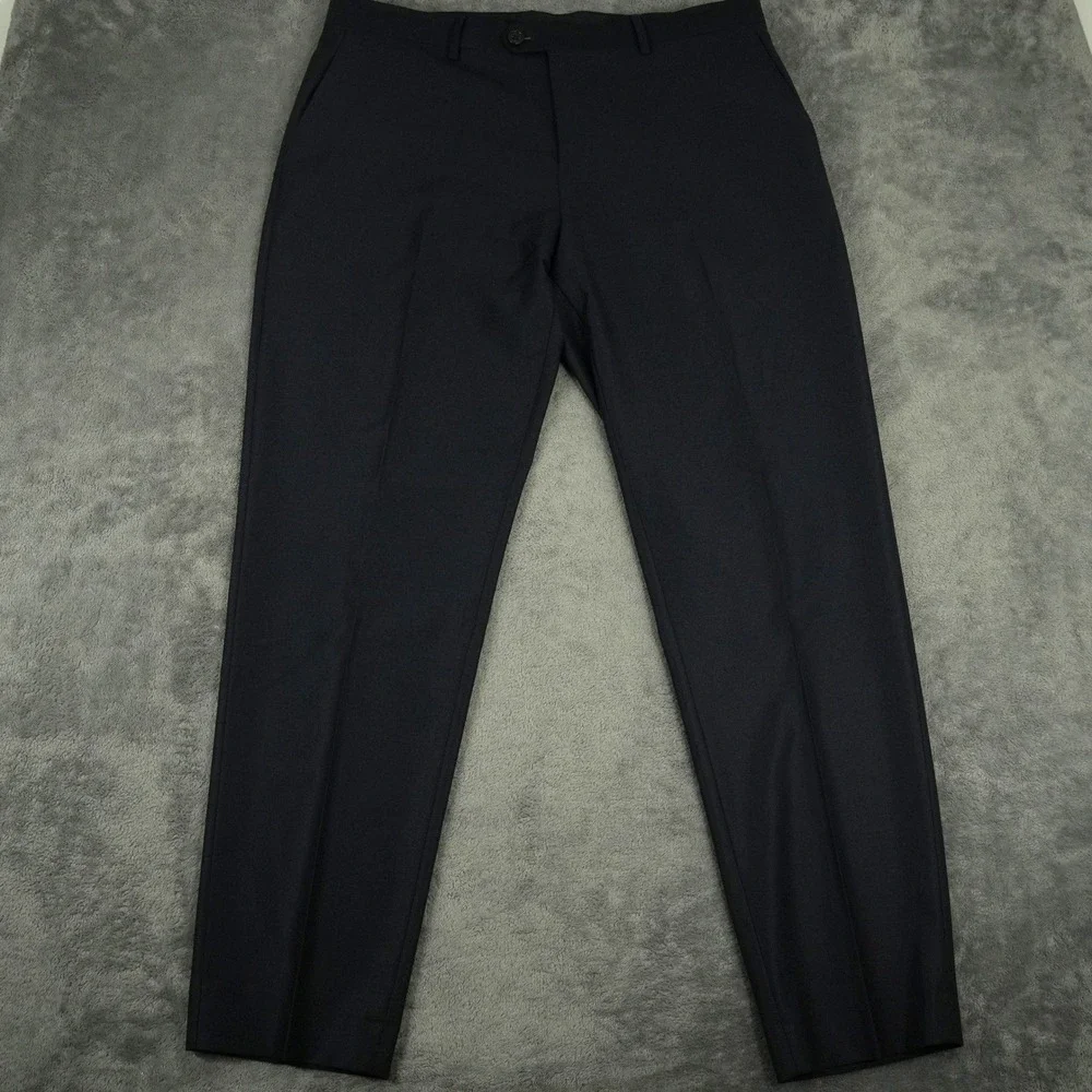 Banana Republic Signature Italian Hopsack Pant Mens 36R (38x31) Navy Reda Flexo